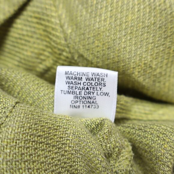 FLAX Heavyweight Linen Button Down Shirt Collared Unlined Shacket Women's L - Picture 9 of 9